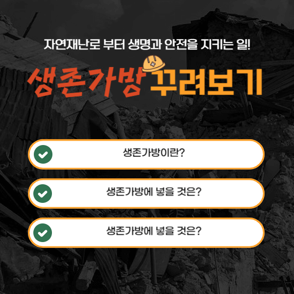 생존가방, 재난에 대비하는 가장 현명한 방법