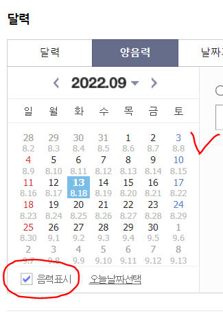 음력양력변환기