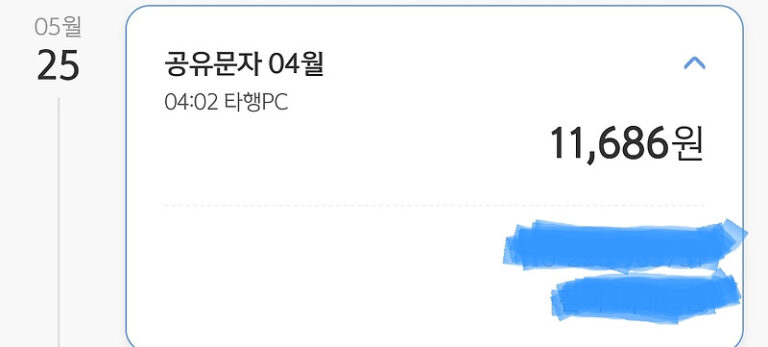 공유문자 소소한 수익공개